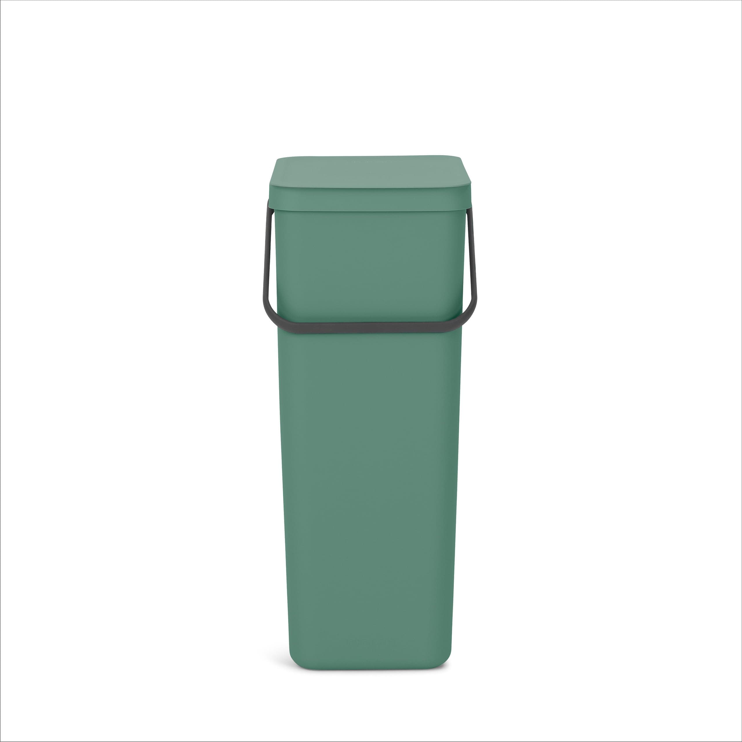 Brabantia Sort & Go Kitchen Recycling Bin | L / 10.6 Gal / 40L | Fir Green | Removable Stay-Open Lid, Carry Handle | Trash Can for Bottles, Cans, Paper, Glass | Wall Bracket Sold Separately