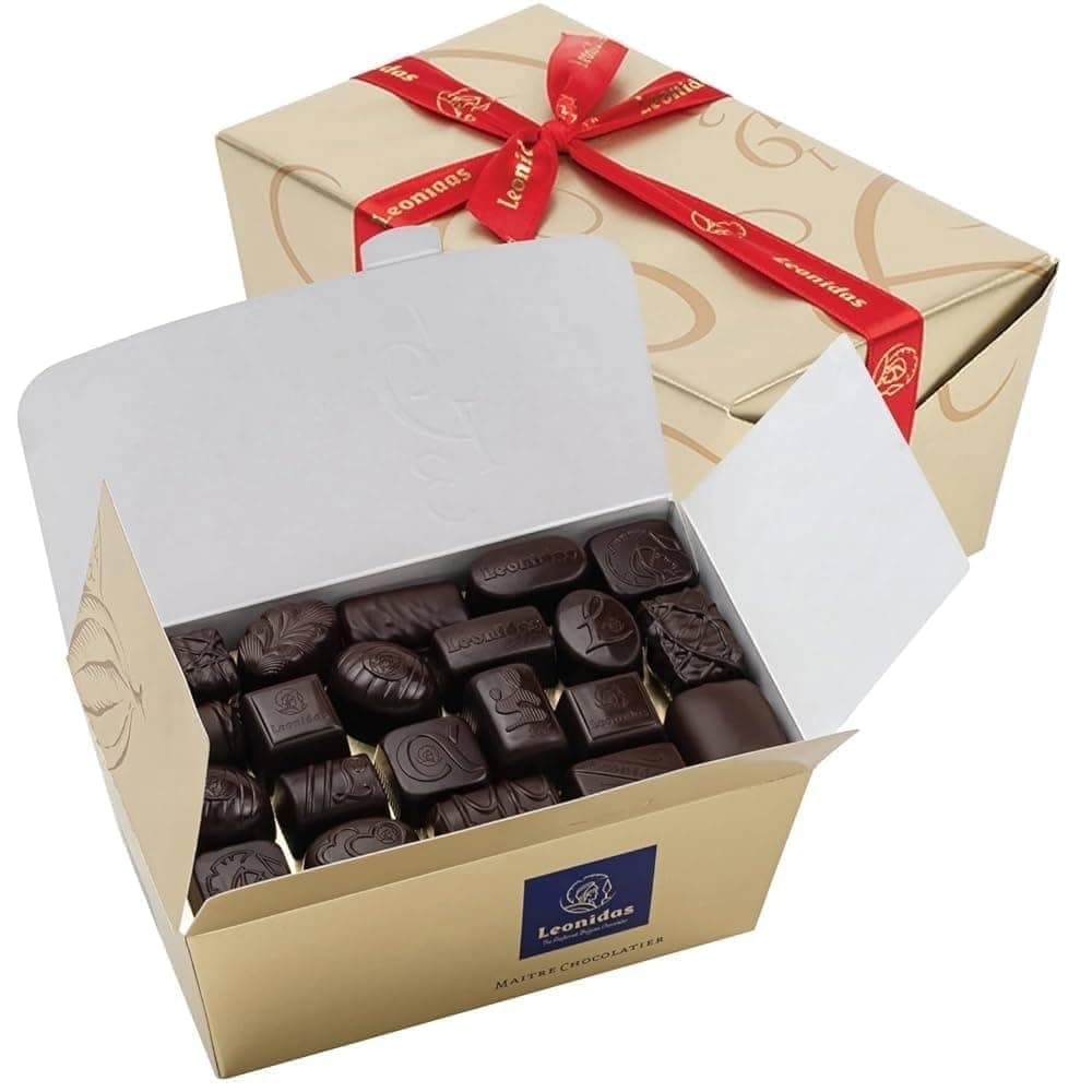 Belgian Dark Chocolate Gift Box (500 g, 28 pcs Approx) – Luxury Ballotin with Assorted Dark Pralines, Ganaches & Butter Creams | Premium Belgian Chocolatier Gift for Birthday & Celebrations