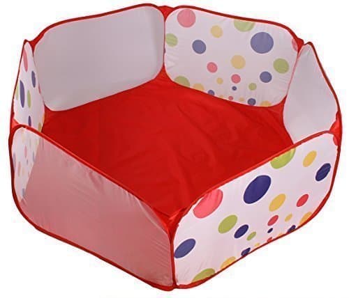 HURRY!! LIMITED TIME OFFER!!! Durable Ball Pit Cute Six Sided Hexagon Polka Dot Children Ball Pit with Carry Tote (Ball Sold Separately) Great and Exciting Gift for ANY AGE By Playou. (Large)