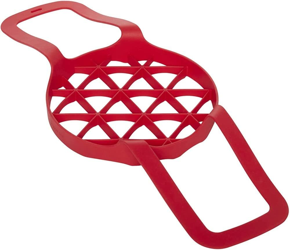 Official Silicone Bakeware Sling - Multi-Use, Heat-Resistant, BPA-Free, Compatible with 6-Quart and 8-Quart Cookers, Red - Ideal for Lifting, Roasting, and Healthier Cooking