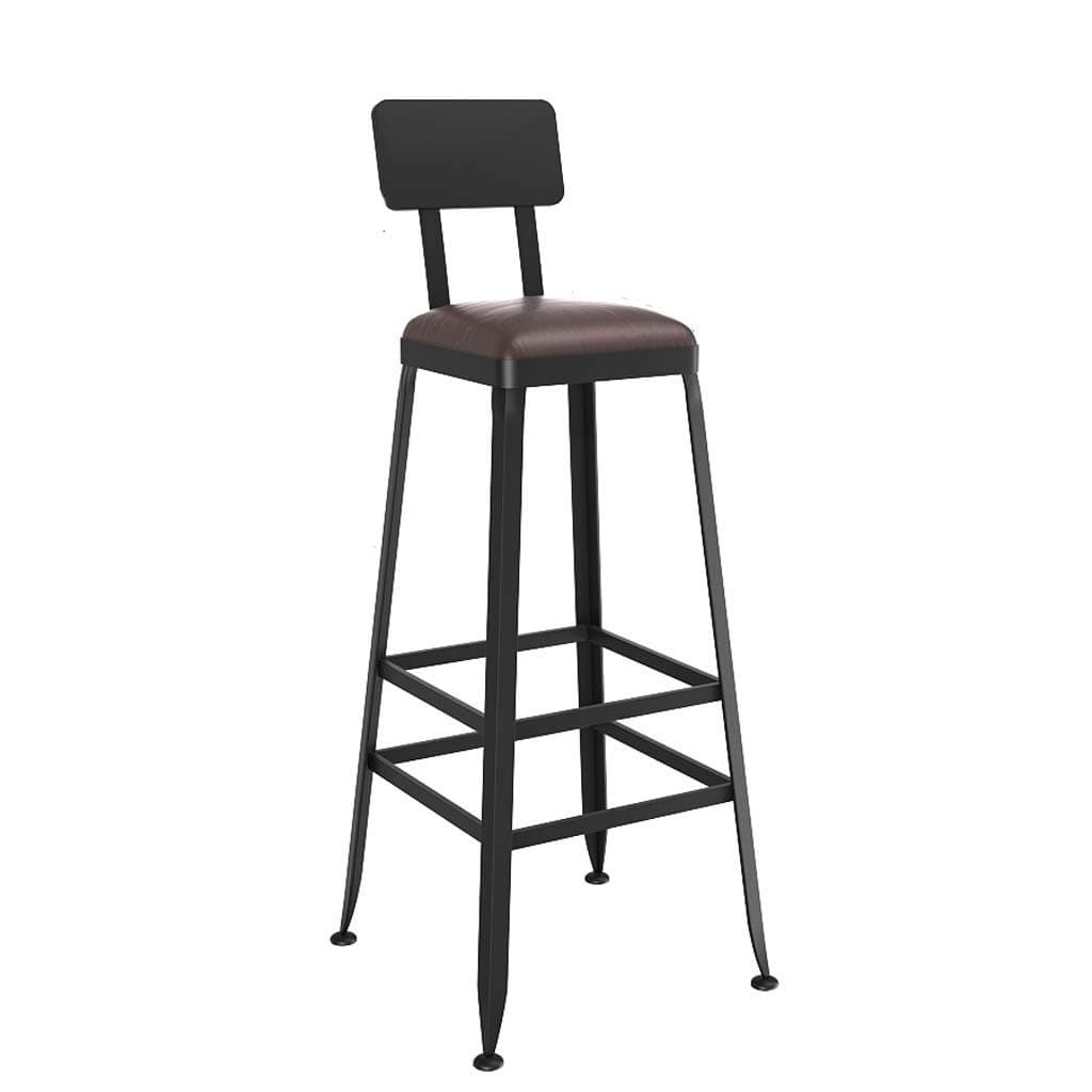 Modern Metal Bar Stool Counter Height Bistro Pub Stools,Barstools with Metal Legs &Back for Home & Kitchen (Color : 75cm)