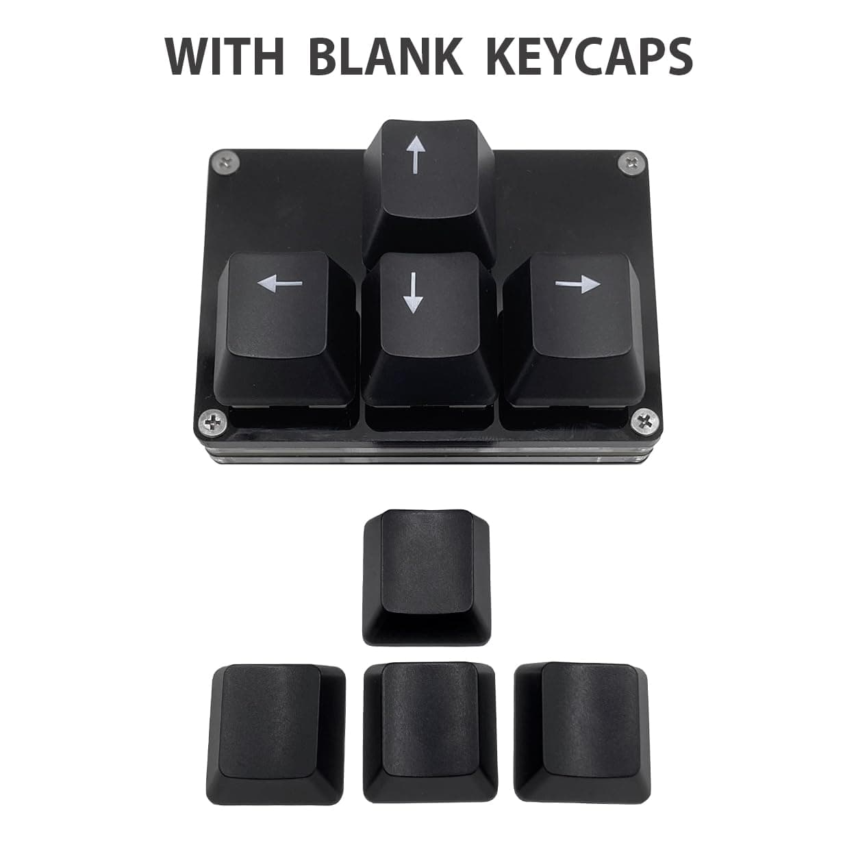 BTXETUEL Mini 4 Keypad WASD Arrow Keys Key Cap Keyboard One Hand Mechanical Gaming Keypad Programmable USB-C Customized Keyboard for Work or Gaming (Black, Arrow Key Cap 2)