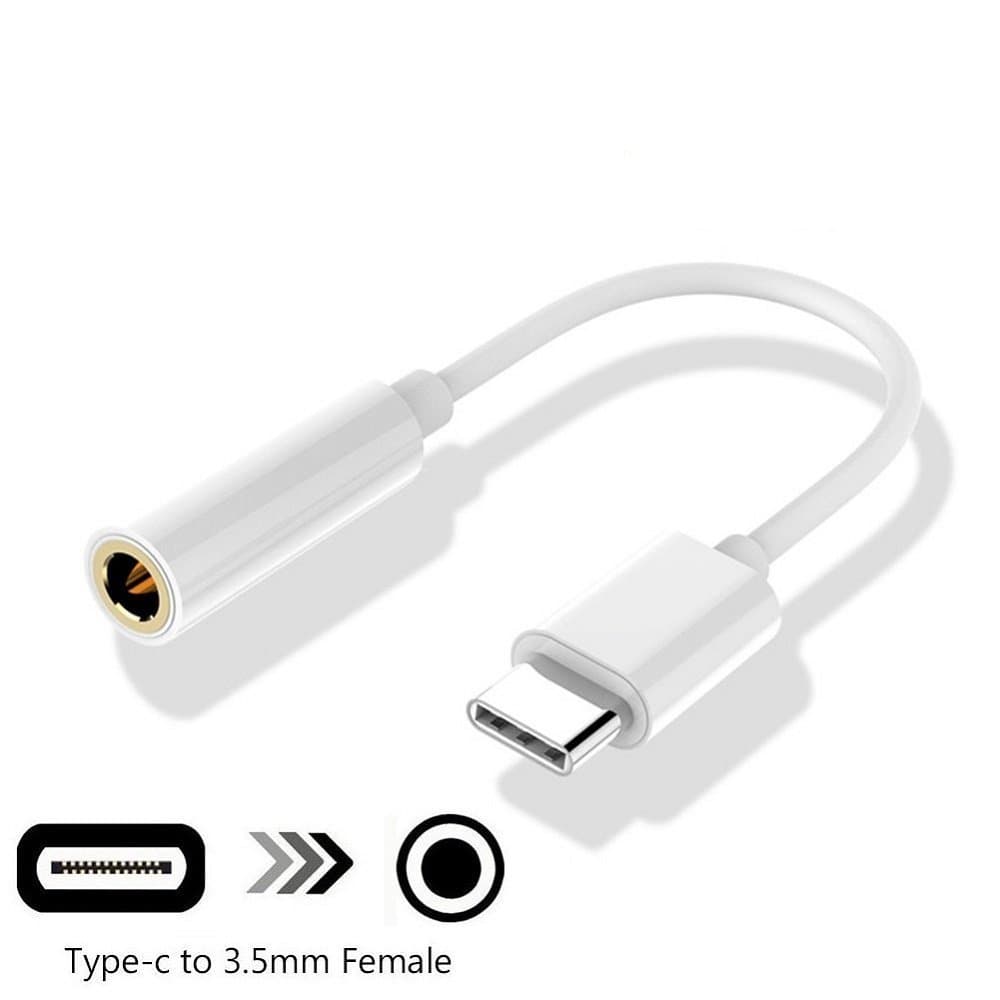 USB C to 3.5mm Headphone Jack Cable Adapter, Mvpone Type C 3.1 Male Port to 3.5 mm Female Stereo Audio Headphone Aux Connector for LeEco Le S3/2 Pro, Not Work HTC and Google (White)