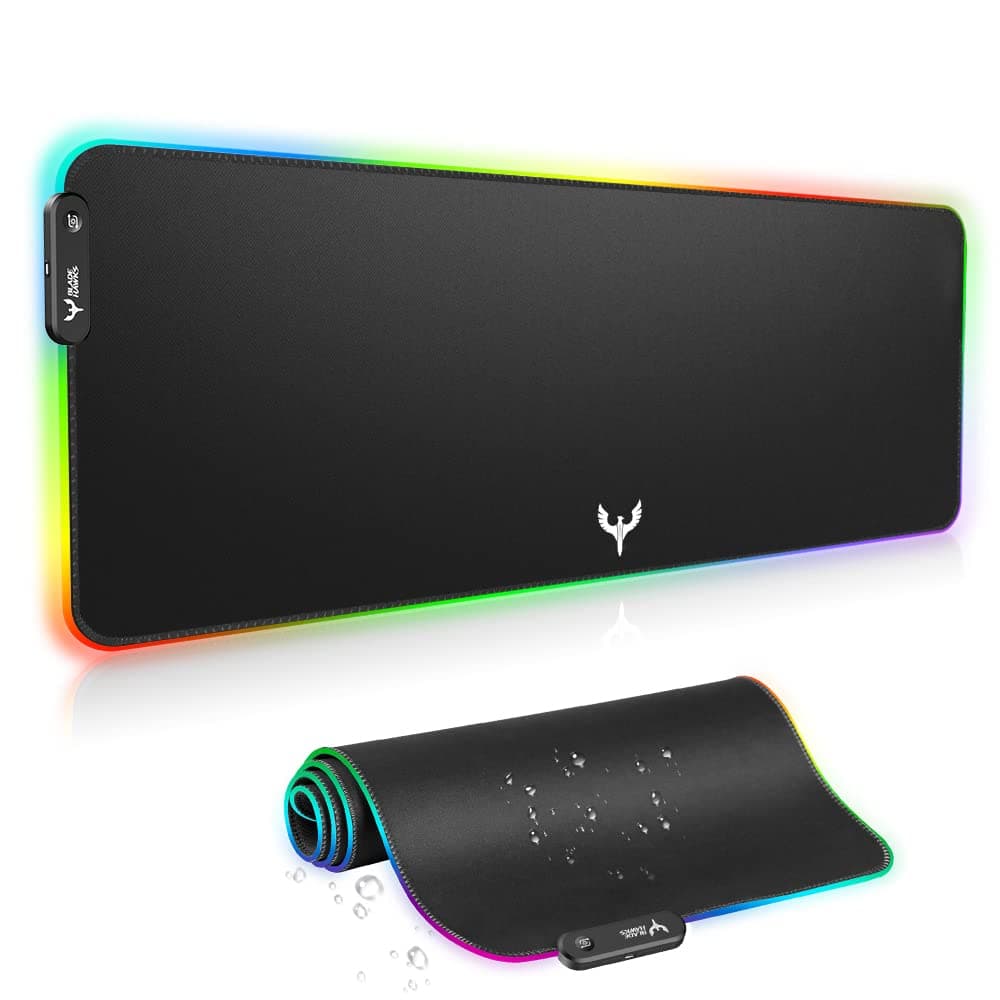 RGB Gaming Mouse Pad, Extra Large Soft Led Extended Mouse pad (10 Lighting Modes), Non-Slip Rubber Base Computer Keyboard Pad Mat - 31.5 X 12 Inch (XXL-RGB?