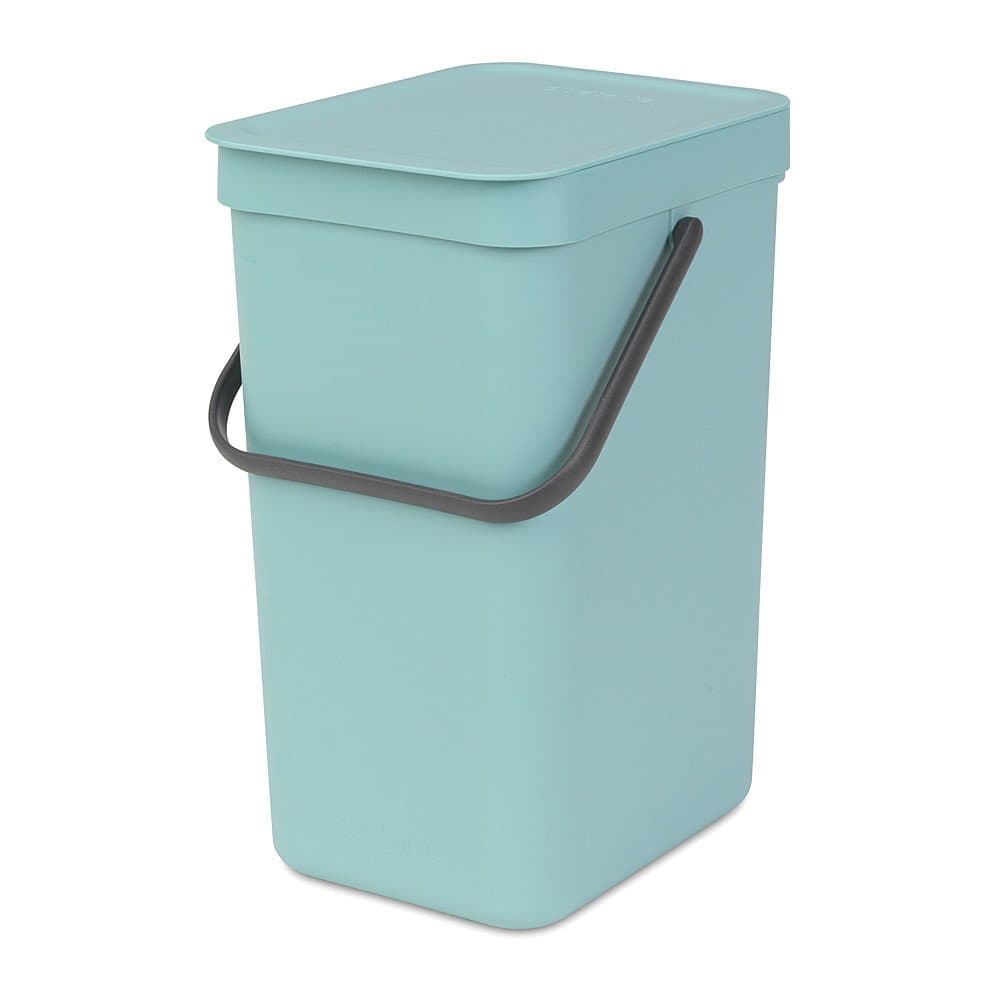 109744 Sort & Go Waste Bin, Plastic, Mint Green, 12 Litre