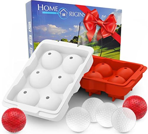 Golf Ball Ice Ball Maker ~ Makes 12 Golf Ball Ice Balls ~ Each Ice Ball Dimpled & Sized Like Golf Balls ~ Great Funny Golf Gifts