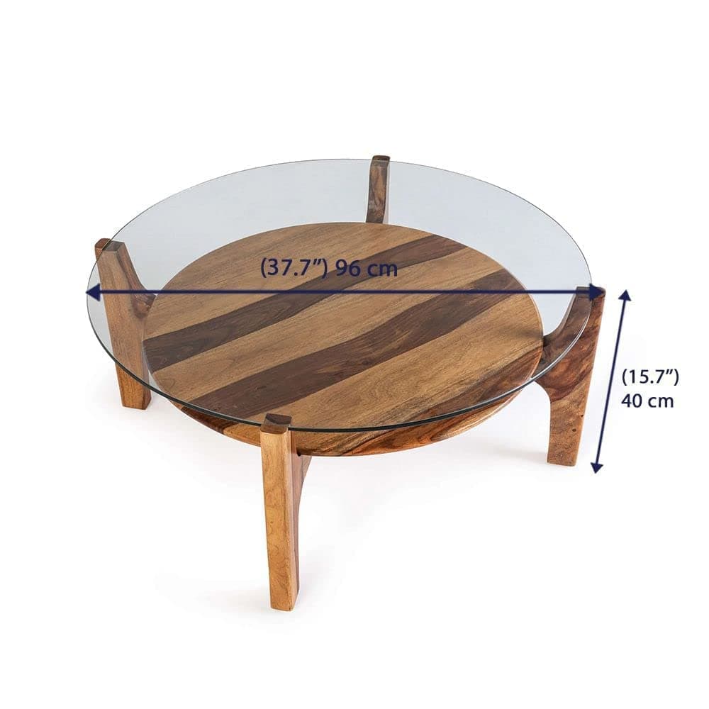 Wakefit Coffee Table | 3 Year Warranty | Center Table, Tea Table, Center Table for Living Room, Coffee Table for Living Room, Sheesham Wood (Caturra - Brown)