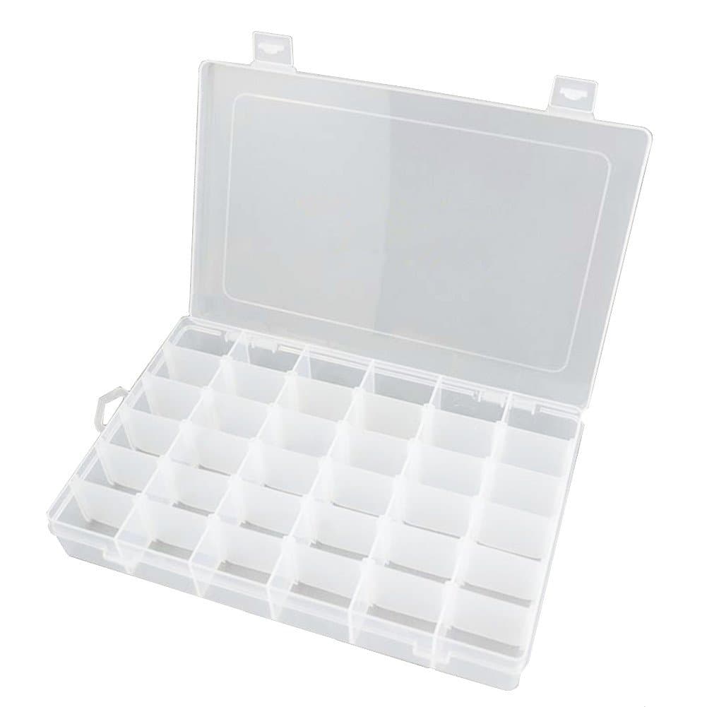 Clear Plastic Jewelry Box Organizer Storage Container With Adjustable Dividers 36 Grids