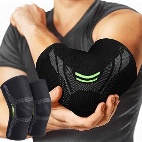 Elbow Support for Gym (1 Pair) - Elbow Brace for Men Women Workout | Elbow Compression Sleeves for Tendonitis Pain Relief, Tennis, Volleyball, Cricket - Elbow Pain (Robotic, M)