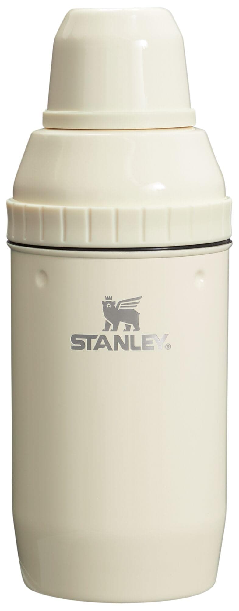 Happy Hour Cocktail Shaker Set 20 oz | Bartender Kit for Camping and Travel | Cocktail Drink Mixing Set with 2 Cups | Insulated Stainless Steel | BPA-Free | Cream Gloss