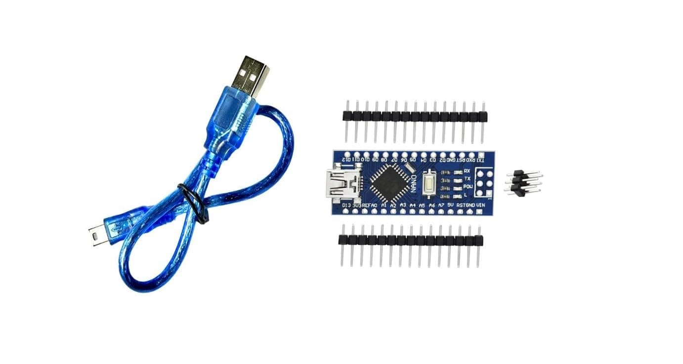 Robocraze Improved Version Nano V3 Board compatible with Arduino | Nano V3 Board with Soldered Pins and USB Cable for Beginners or Robotics Starter Kits Compatible Arduino Nano V3