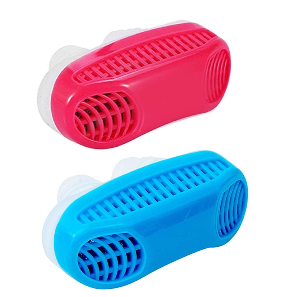 Anti Snore Snoring Devices Aids, 2 Pack 2 in 1 Anti Snore Nose Purifier Snore Stopper Nose Vents Solution Blocker Preventer Relief for Women Men to Stop Snoring Noise Silent Night Sleep (red+Blue)
