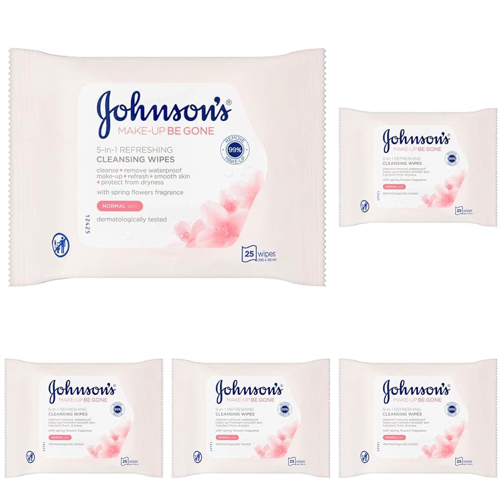 Johnson's Face Care Make Up Be Gone Refreshing Wipes - Pack of 125