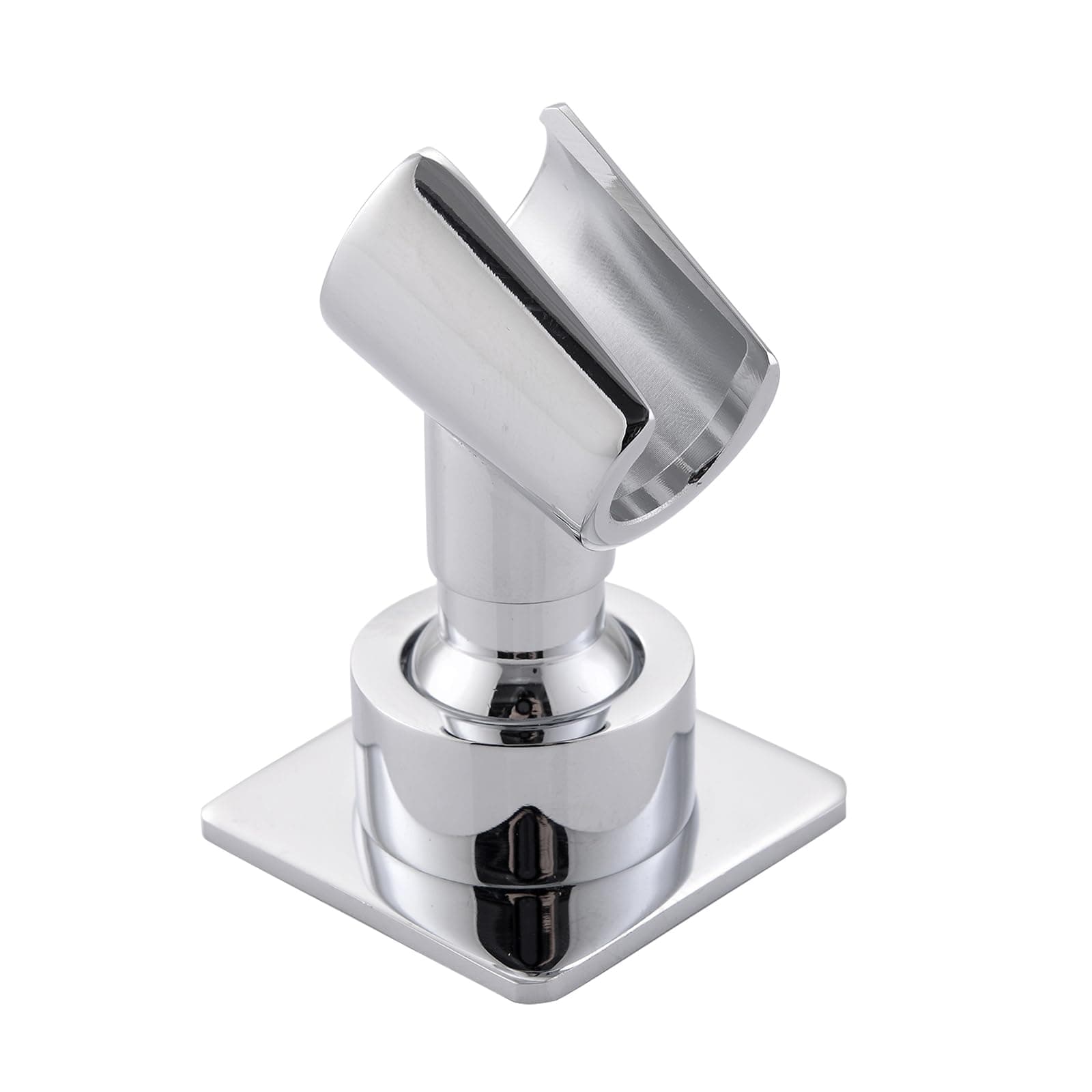 Shower Head Holder Adjustable Handheld Brass Shower Head Bracket Shower Wall Mount Holder Shower Wand Holder, Drill Free Glue Installation(Polished Chrome)