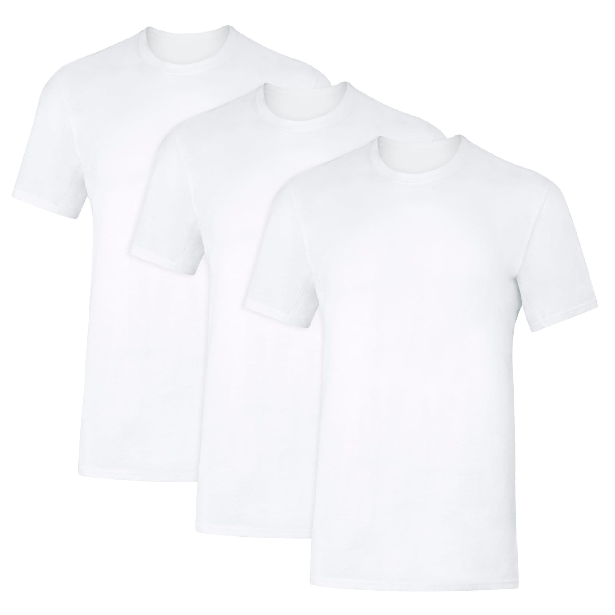 Hanes Men's Sweat Block Undershirt, Underarm Sweat Blocking Tee, White Crewneck T-Shirt, 3-Pack
