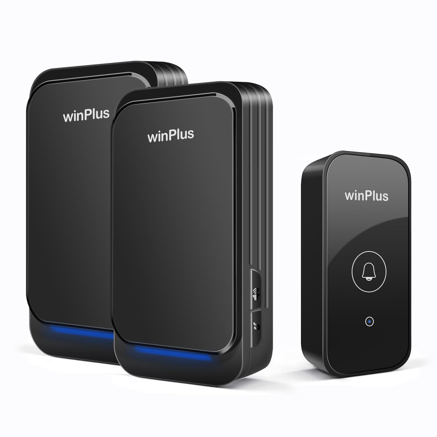 winPlus Wireless Door Bell for Home Long Range, Waterproof Fingertip Touch Cordless Calling Bell for Office up to 500ft Range with 32 Chimes, 4-Level Volume