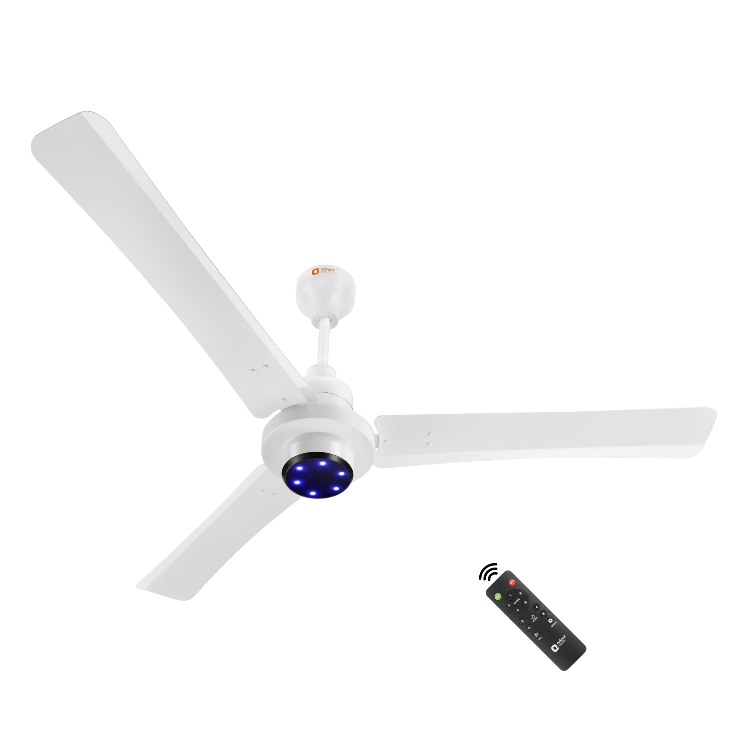 I Tome Pro 1400 mm BLDC Ceiling Fan with Remote | BEE 5-star rated Energy Saving Fan | 3-year warranty by Orient | (White)