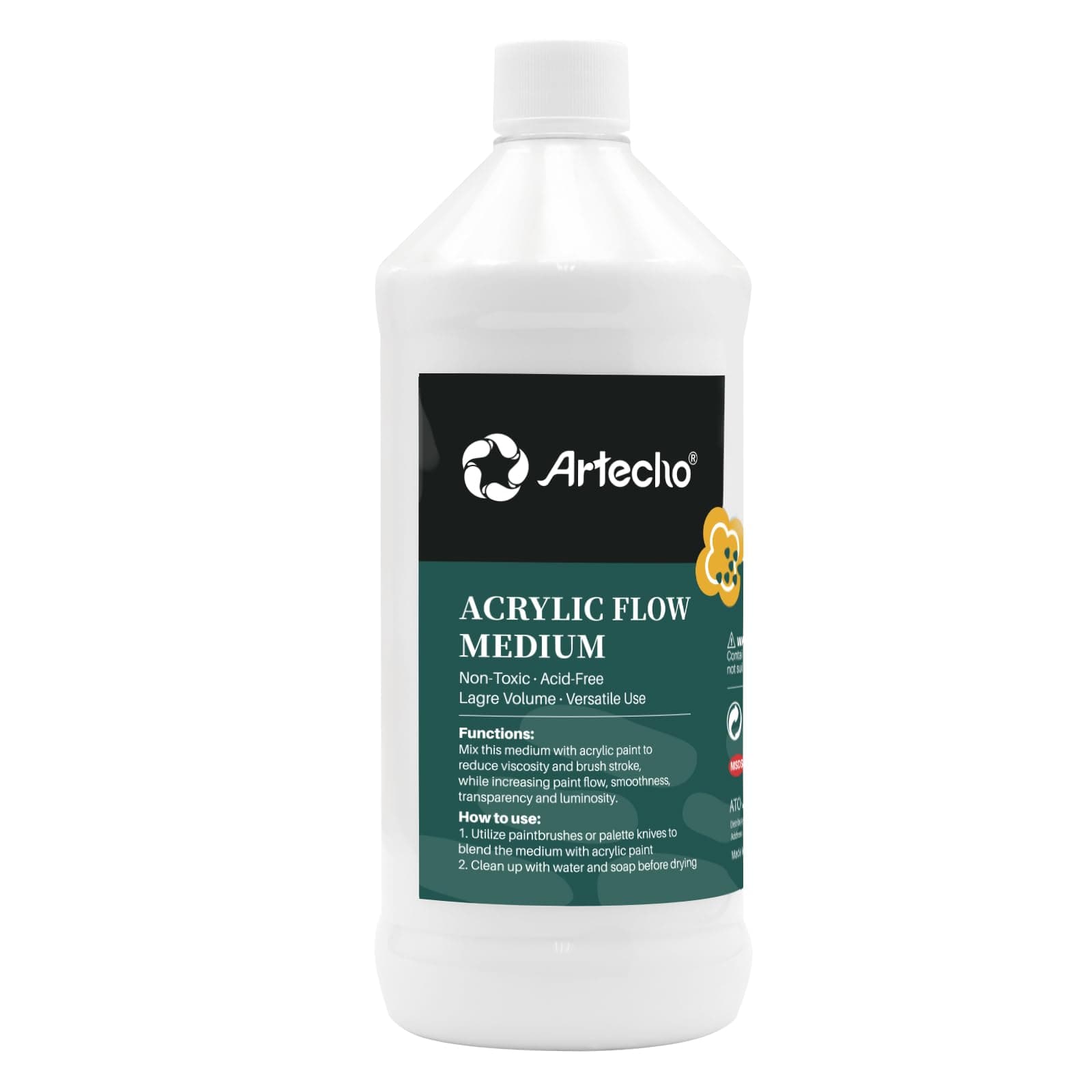 Artecho Pouring Effects Medium 32oz / 946ml, Acrylic Medium for Acrylic Paint
