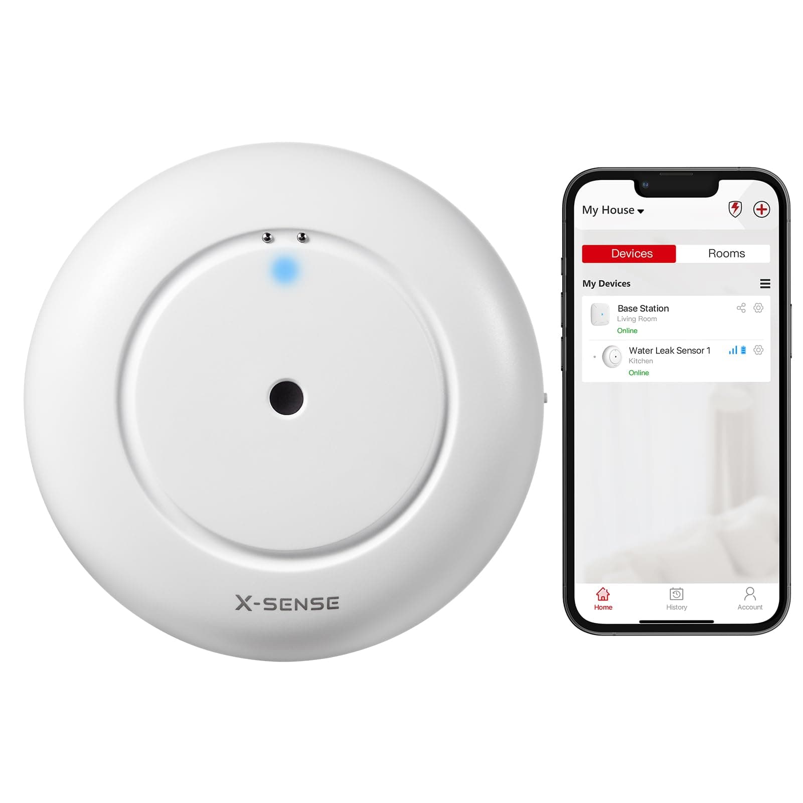 Wi-Fi Water Sensor, Accessory for SWS54 Water Sensor Kit, SBS50 Base Station Required, Model SWS51, 1-Pack