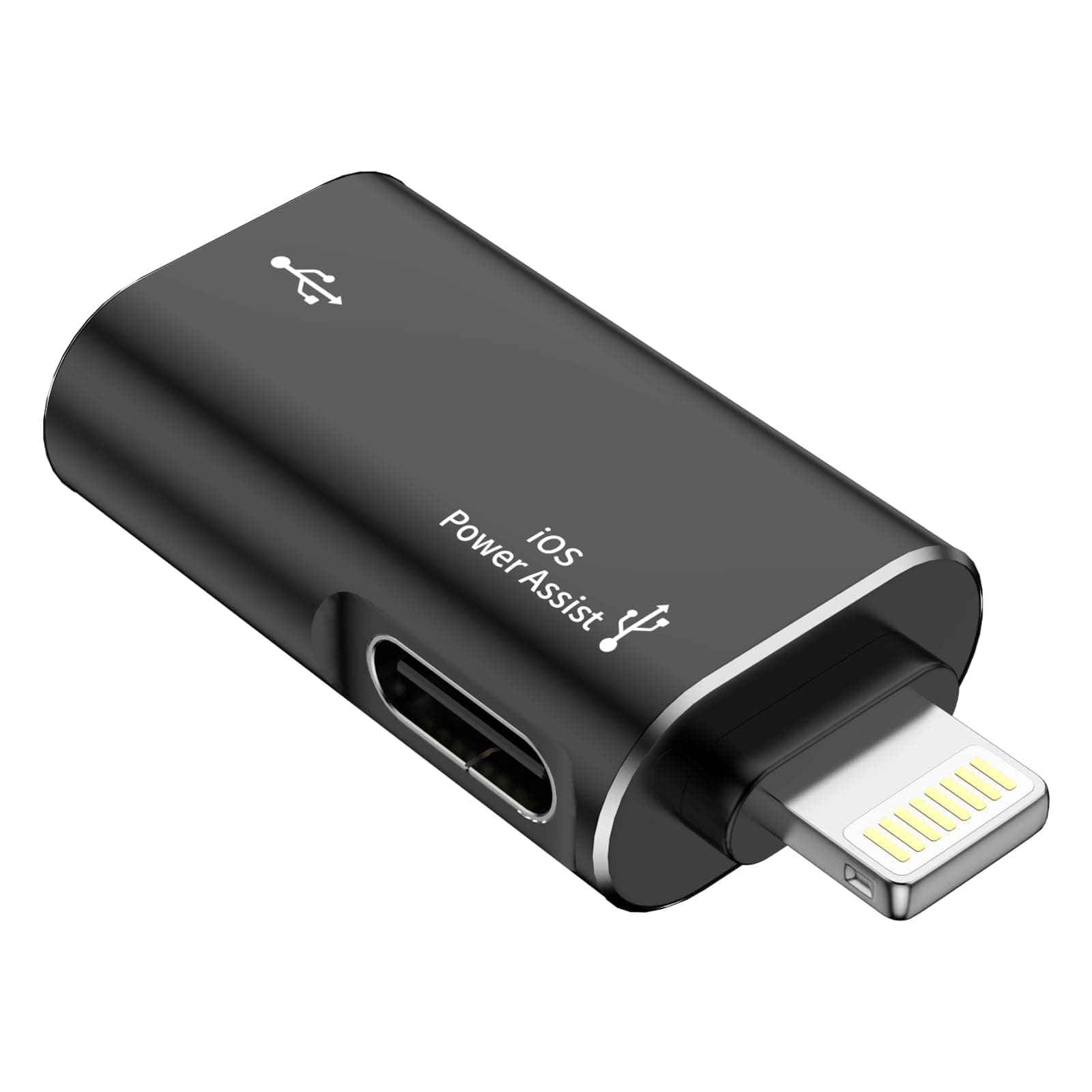 TERRIFI Lightning to USB Female Adapter, Support Charging, and Data Transmission, with USB-C Aux Power Port for iPhone 14/13/12/11/iPad, Supports Hard Disk, Card Reader, Camera, USB, Mouse, Keyboard