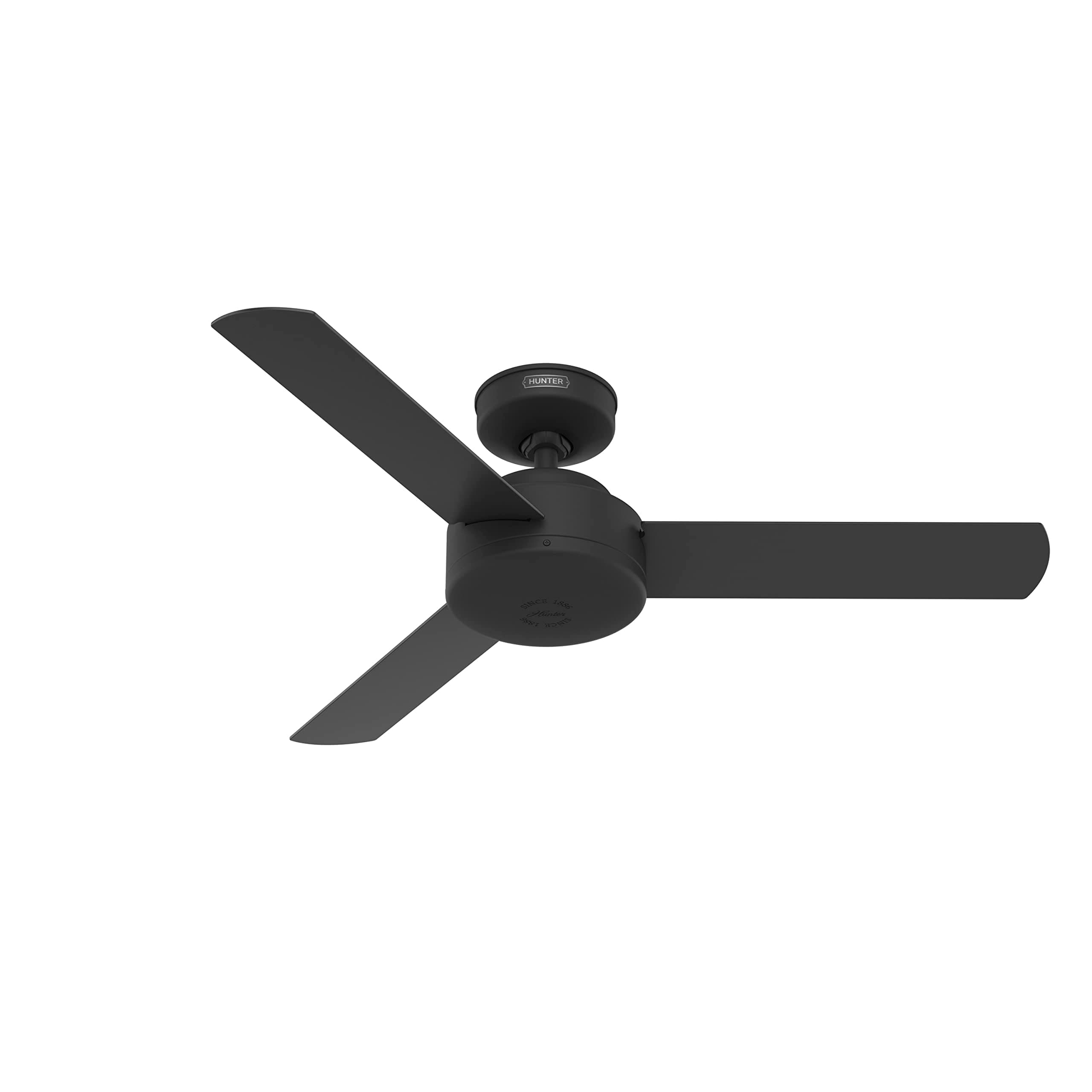 44 inch Indoor Ceiling Fan No Light - Black Modern Ceiling Fan without Light, 3 Blades, Standard Mount, For Bedroom, Living Room, or Kitchen, Wall Control - Presto 51847, Matte Black