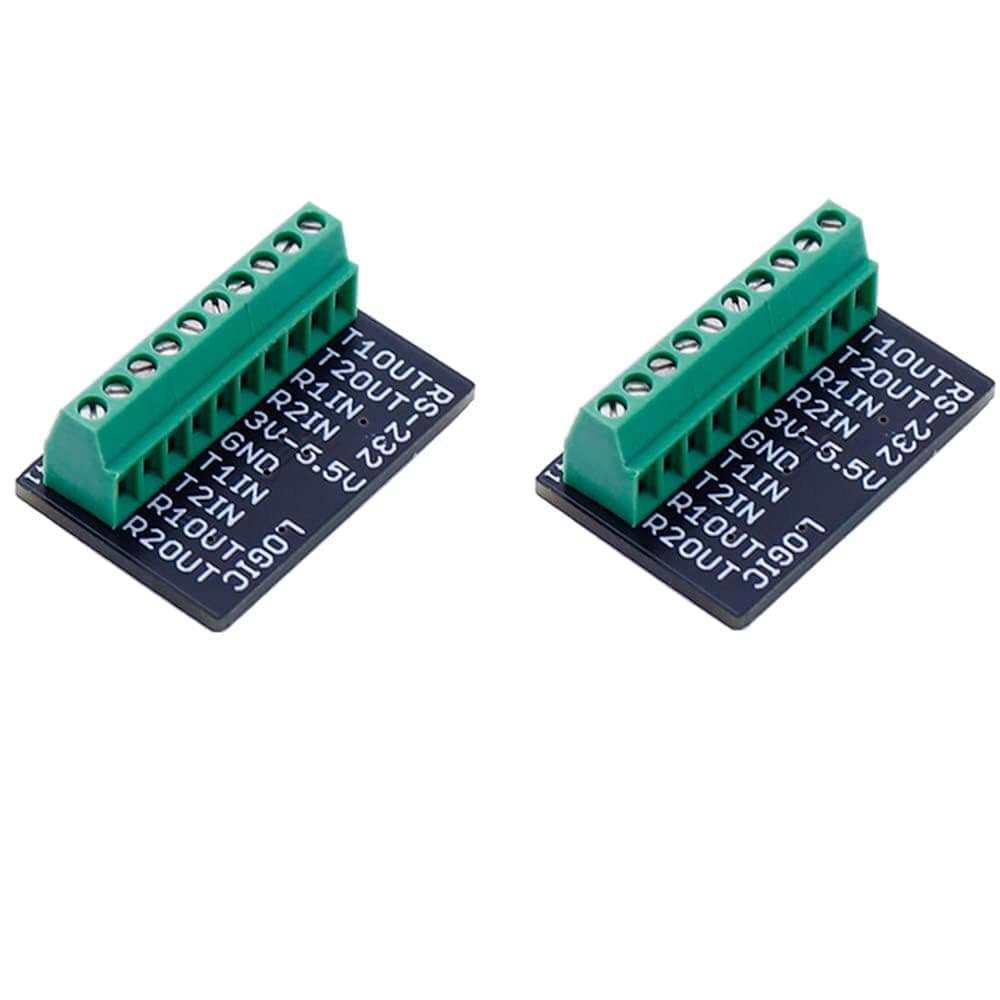 Treedix 2pcs Mini RS232 to TTL MAX3232 Convert Adapter Board Transceiver Breakout Board 3v-5v