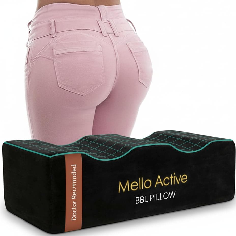 Mello Life BBL Pillow After Surgery - Dr. Approved | BBL Post Surgery Firm Cushion for Fast Recovery | Durable, Lightweight and Portable - Great for Car Driver Seat, Home & Office Chair