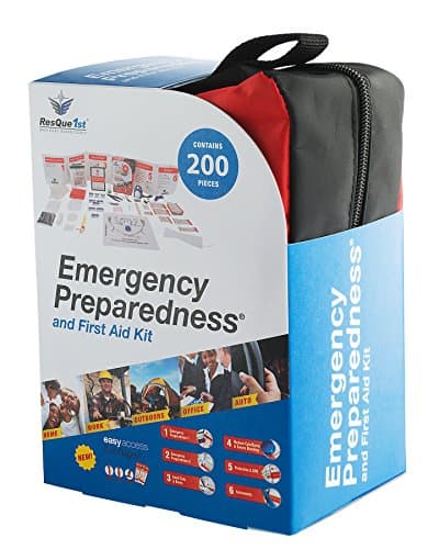 ResQue1st Complete First Aid Kit & Emergency Preparedness Kit · 200 Pieces · Best for Car · Home · Office · School · Travel · Camping · Hiking and Sports · Survival Gear · Bug Out Bag