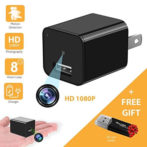 HD 1080P Motion Detection USB Wall Charger Camera Plug Adapter Camera Loop Recording Nanny Cam Support to 32GB Storage