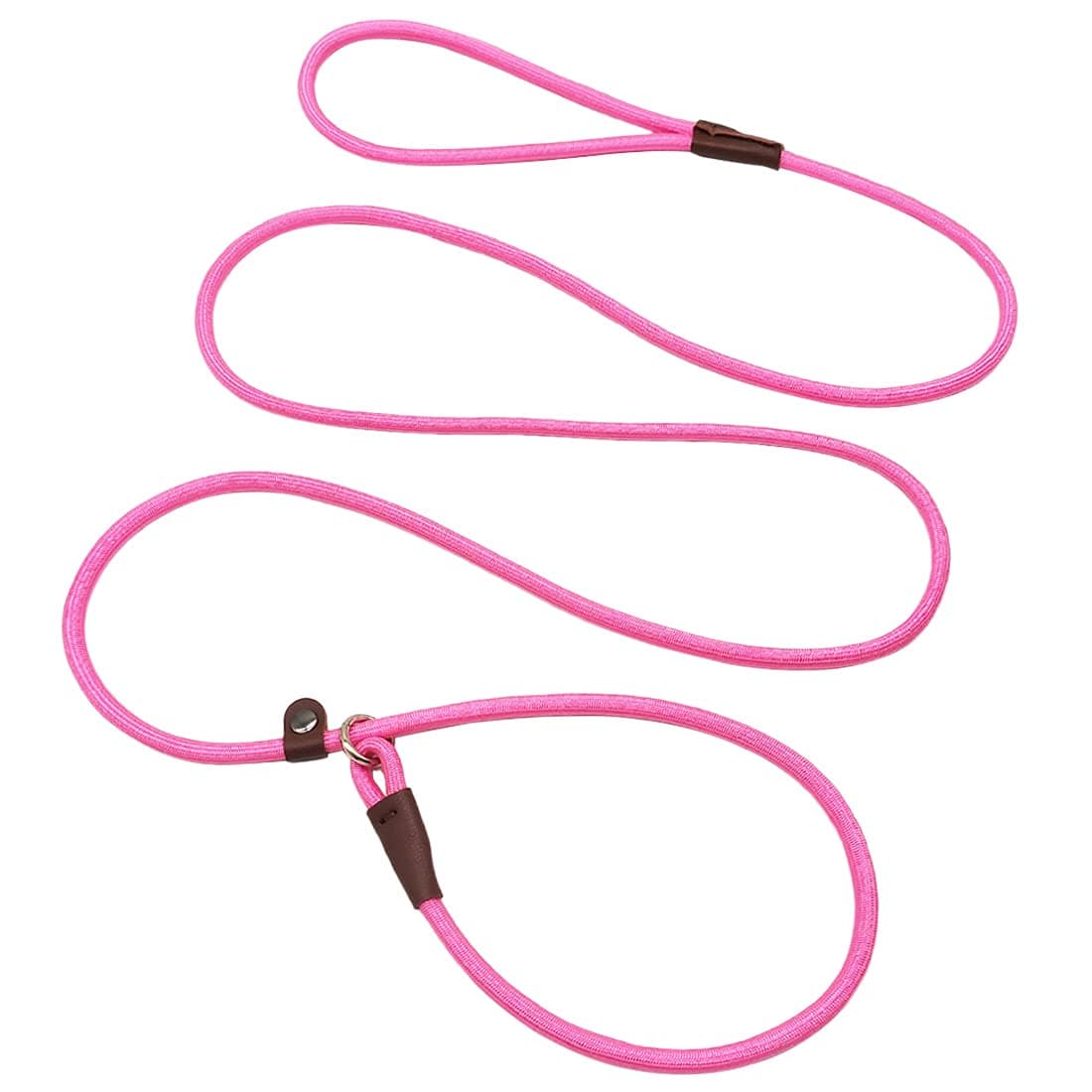 Slip Lead Control Leash for Dogs No Pull, 13+ Colors Classic Dog Lead 7FT Pet Slip Leash, 1/4” Rope Leashes for Small Medium Animals (7ft*1/4", Pink)