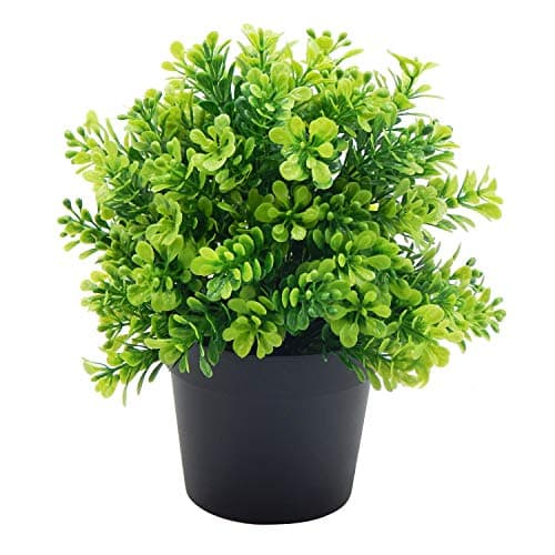 OFFIDIXArtificial Plants with Vase Mini Plastic Eucalyptus Plants for Home Office Decoration Faux Plastic Plants with Pots Fake Plant Indoor (Small Leaf)