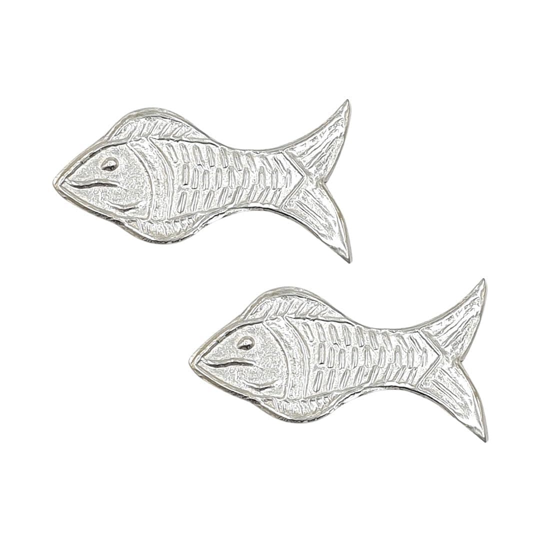 Sahiba Gems Solid Silver/Chandi ki Machli/Fish for Astrological and Lal Kitab Remedy ~ Pack in 2 Pieces