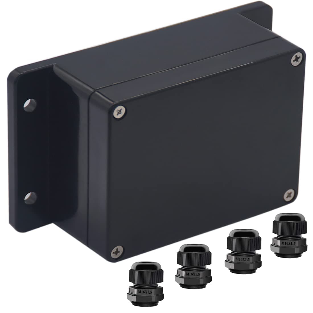 Junction Box IP65 Waterproof ABS Plastic Electrical Project Case Power Junction Boxes, Project Box with Fixed Ear Black 4.53x3.54 x2.17 inch (115 x 90 x55 mm)