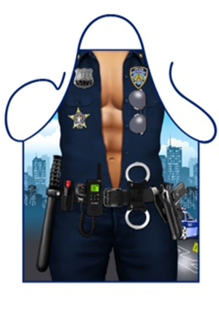 Iconic Aprons Sexy Policeman Apron, Polyester, Multi-Colour, 79 x 56 x 0.1 cm