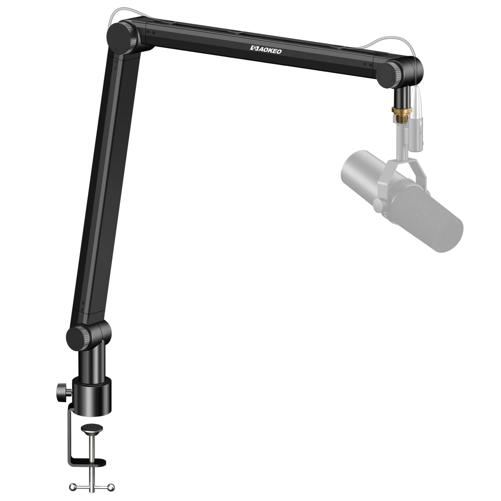 Microphone Arm,Aokeo AK-48 Desk Adjustable Compact Mic Suspension Boom Scissor Arm Stand For Shure SM7B Blue Yeti,Snowball iCE, HyperX QuadCast,SoloCast,Elgato Wave,Etc