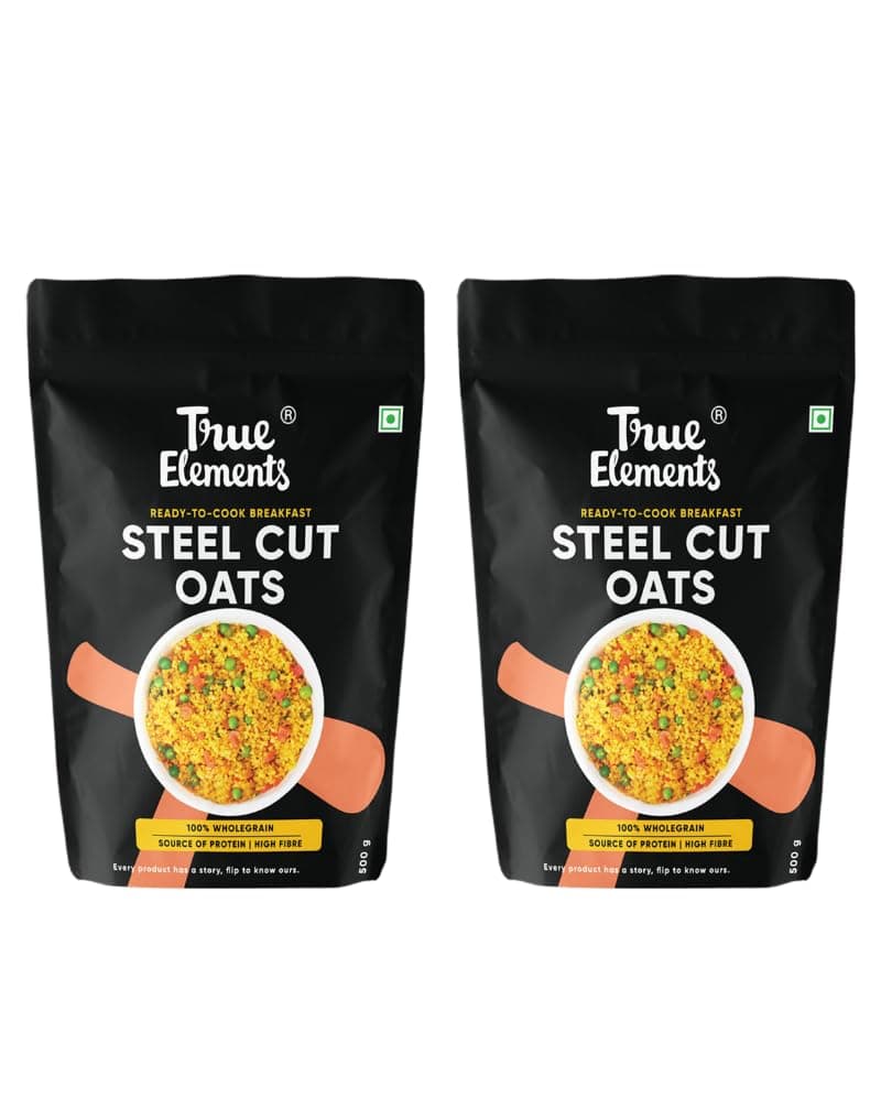 Steel Cut Oats 500 g*2 - Diabetic Friendly | High in Protein and Fiber | Gluten Free Oats | Healthy Breakfast Cereals