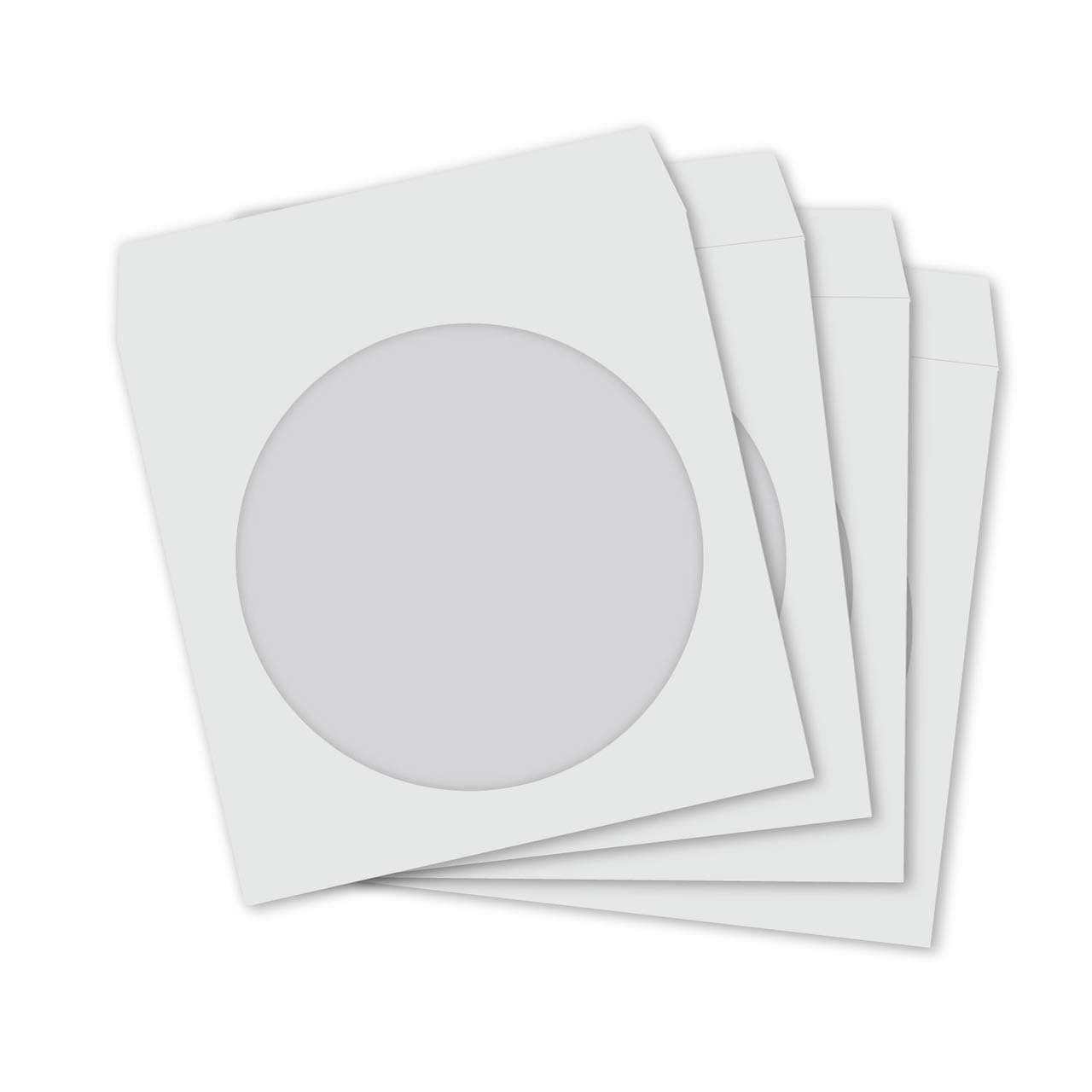 CheckOutStore 100 3" Mini Paper CD Sleeves with Window & Flap