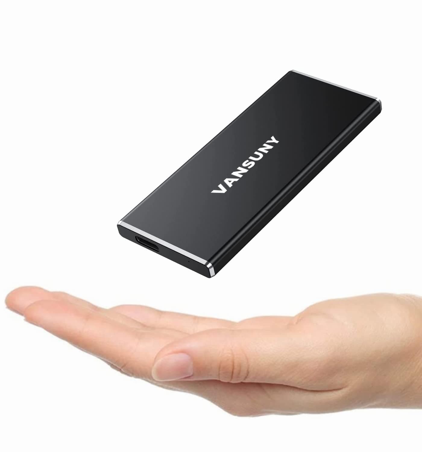 Vansuny External SSD 1TB USB 3.1 Gen2 Read Speed 540 MB/s PS4 Manufacturer Operation Verified Compact External SSD Type C Compatible with Windows/Mac OS/Linux/Android Ultra High Speed Ultra Compact Ultra Thin
