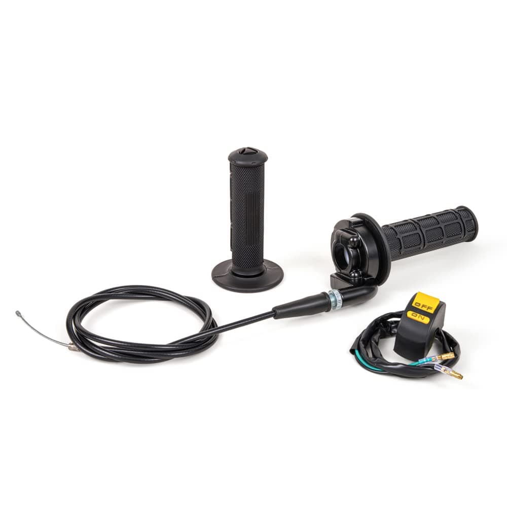 New 7/8" 22mm Twist Throttle Accelerator Handle Grips and Cable Set with Kill On Off Switch for 50cc 110cc 150cc 250cc Mini Bike ATV Quad Pit Bike Dirtbike (Black)