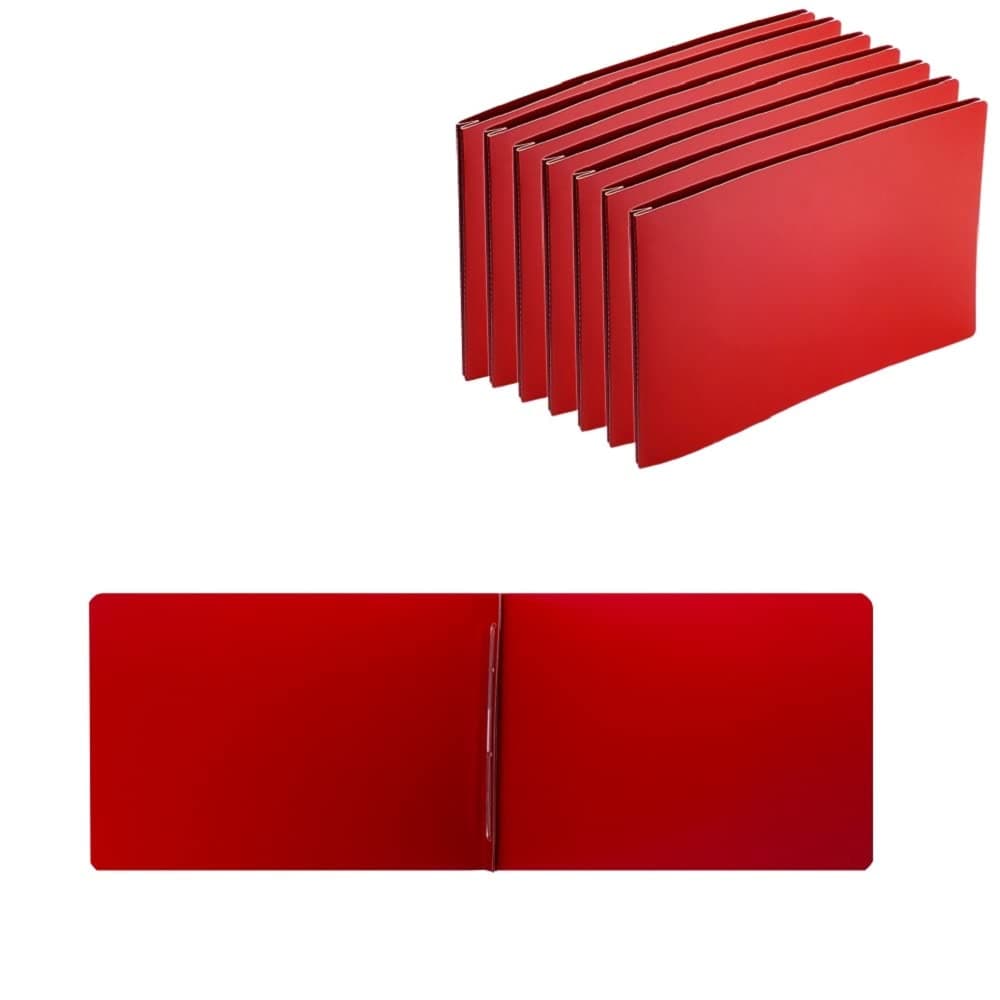 Fiberboard Binder Folder, Sheet Size 11" x 17", with 3" Capacity 220mm Long Metal Prong Paper Fastener, for Pressboard Report Cover, Red, 8 per Box