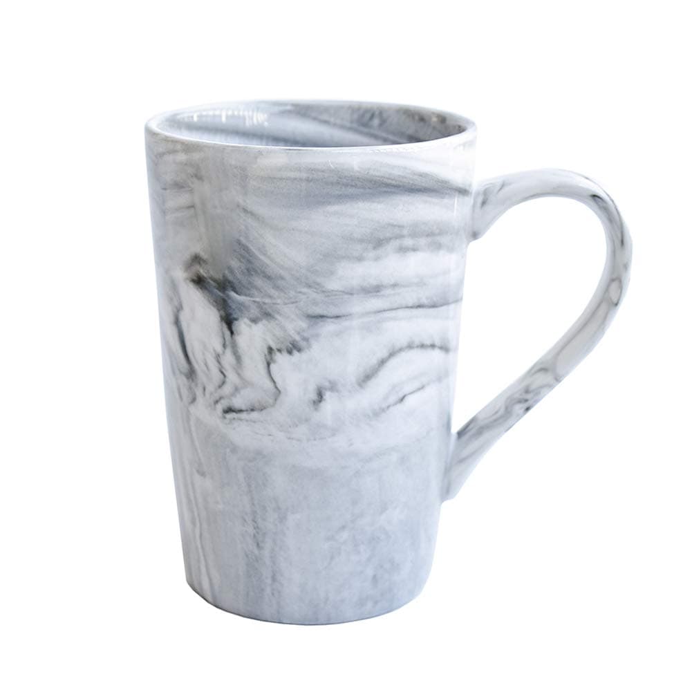 Marbling Ceramic Coffee Tall Mug, Tea Cup for Office and Home, 13 Oz, Dishwasher and Microwave Safe, 1 PCS (Grey-high, 1)