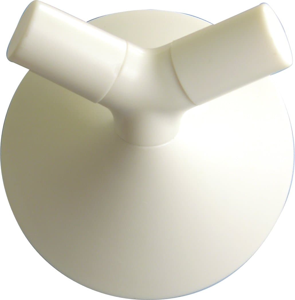 Griipa 3852 Plastic Towel Hook, Suction Mounted, White