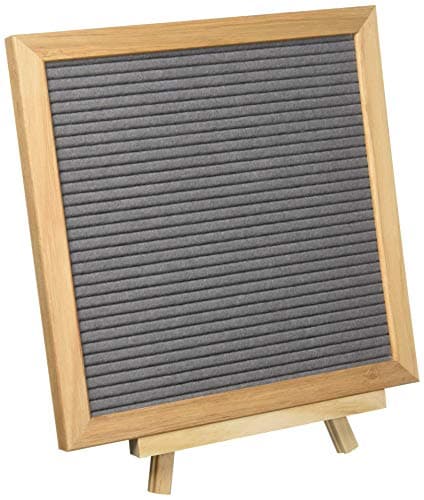 Black Felt Letter Board 10x10 Inches, Changeable Letter Boards Include 340 Pre-Cut Plastic Letters, Symbols, & Emojis, Oak Frame, Vintage Black Felt, & Cotton Carrying Bag