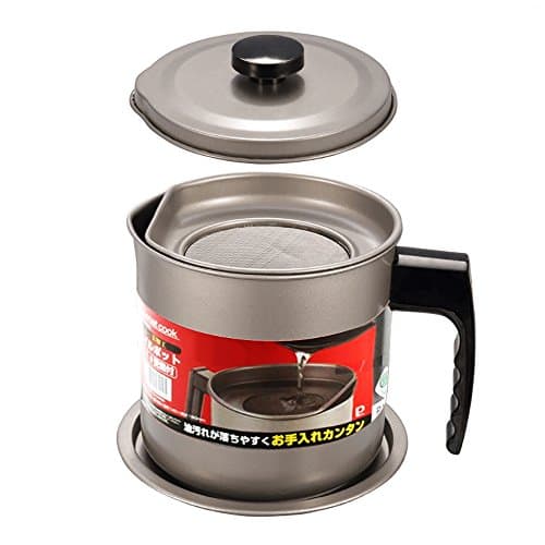 Oil Storage Grease Keeper, Grease Strainer Pot Grease Container with Mesh Strainer (Silver Gray 1.6)