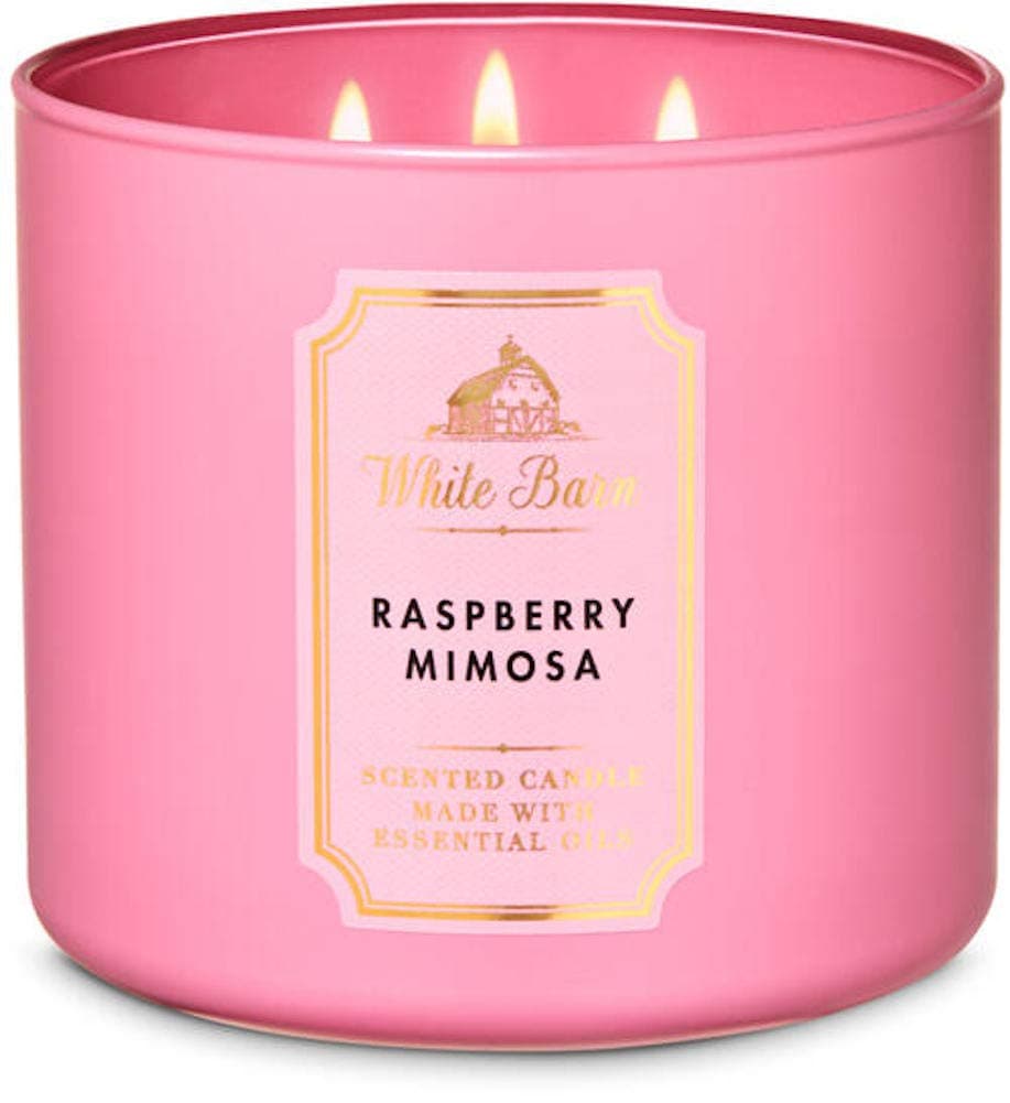 White Barn Bath and Body Works Raspberry Mimosa 3 Wick Candle 14.5 Ounce