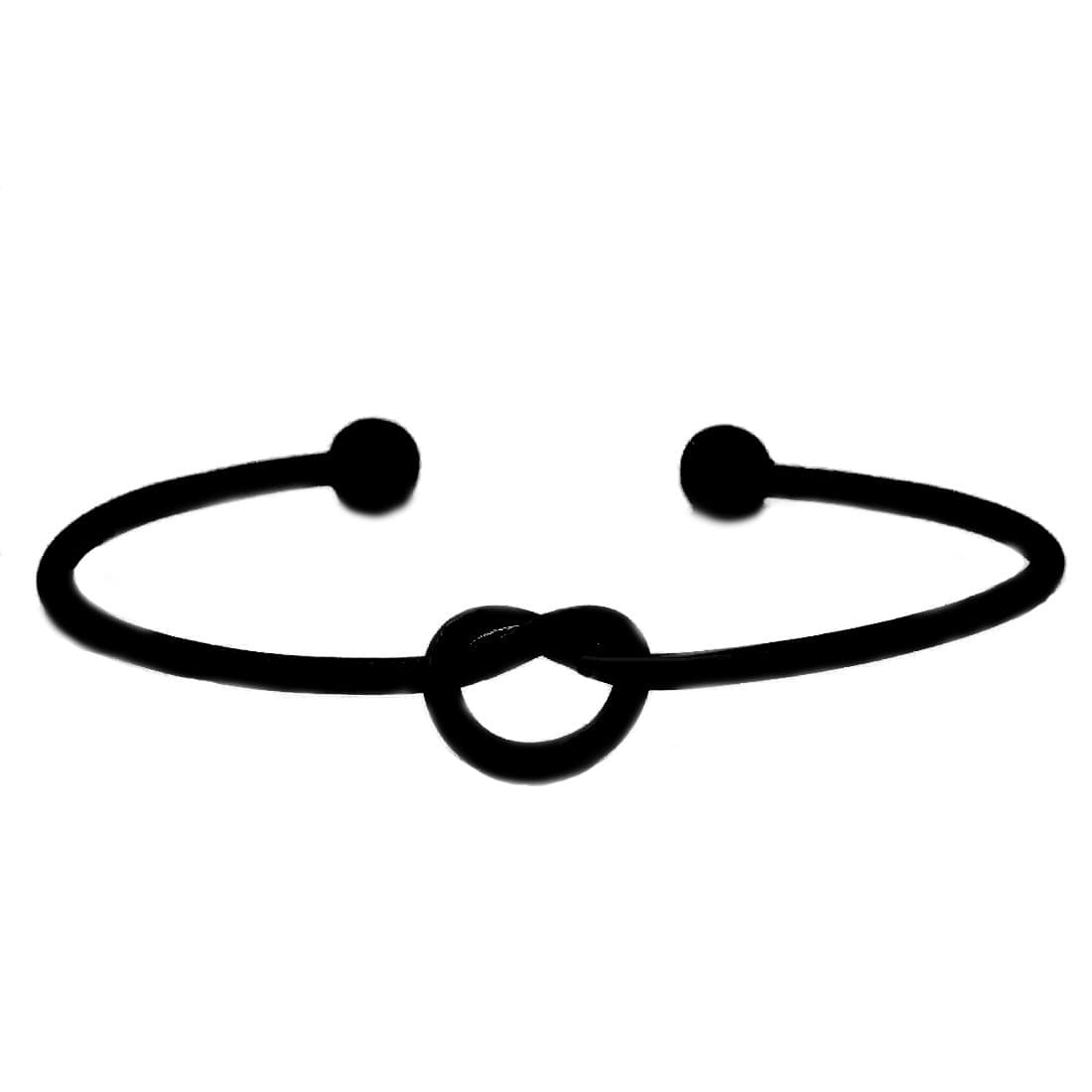 WeiVan Love Knot Bangle Bracelet Adjustable Tie The Knot Cuff Bangle Bridesmaid Gift