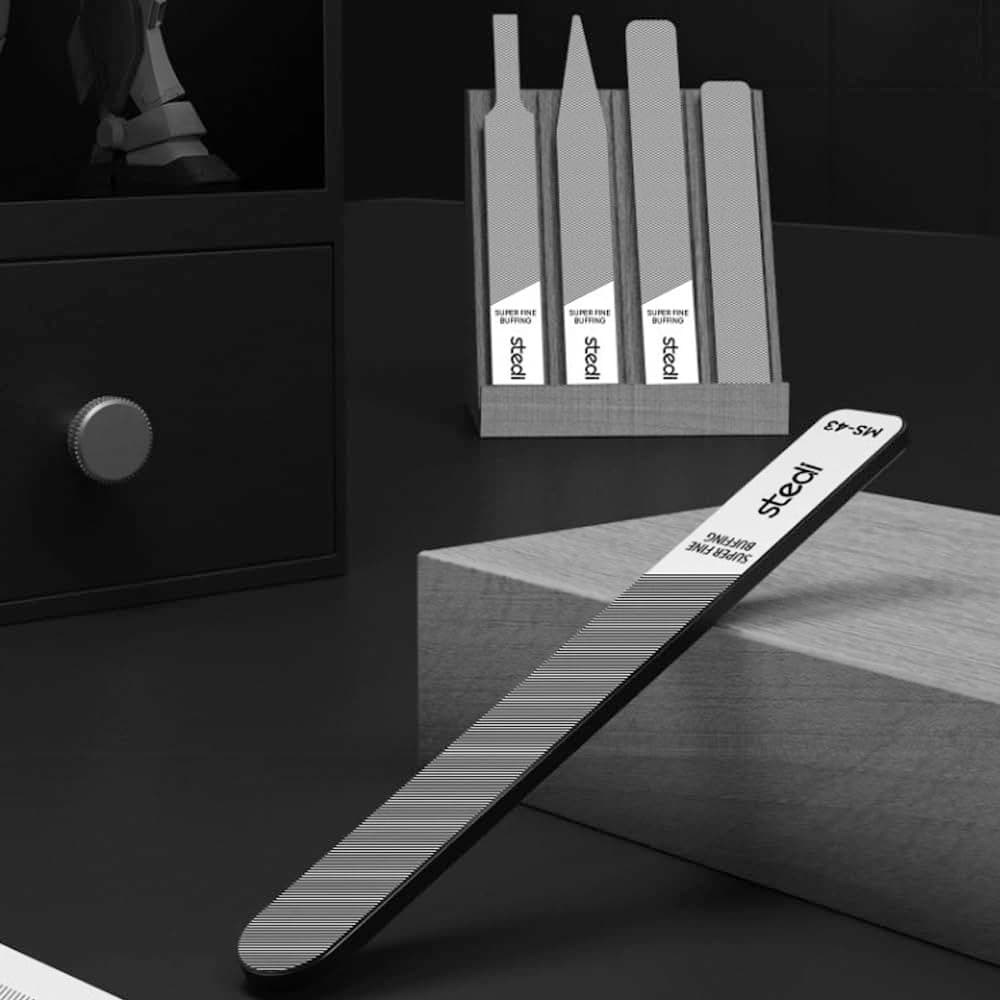 stedi Hobby Model Polishing Tools 4 PCS, Ultimate Precision Files #10000 Grit Glass Mirror Grinding Tools for Plastic Gundam Models, Wood, Resin-Base Parts.