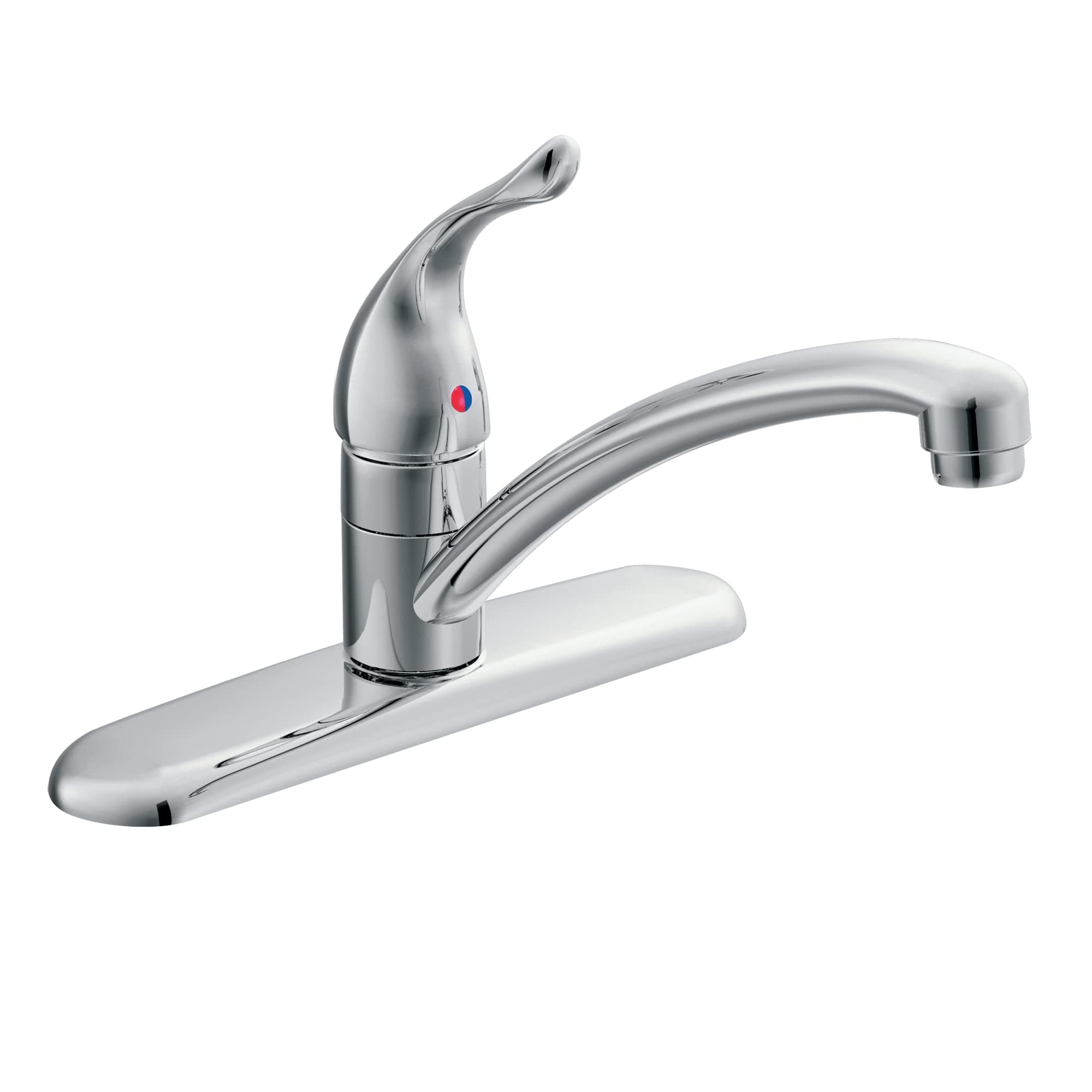 Chateau Chrome One-Handle Low Arc Kitchen Faucet for 3-Hole Sinks, 7425