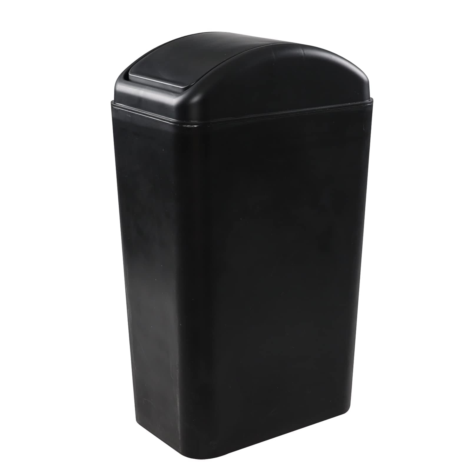 Plastic Slim Black Swing Bin Dustbin with Lid, 14 Litre, 1 Pack