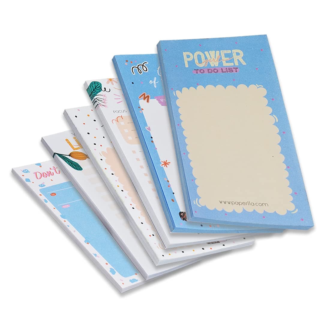 COI Daily to Do List Notepad - Undated Day Note Pad - Work, Calendar, Scheduler, Checklist, Productivity Organizer, Cute Office Supplies Set of 6